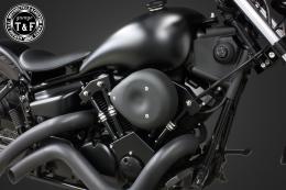ドラッグスター250　ティアドロップ(ブラック)&プッシュロッドカバー(コントラスト)SET