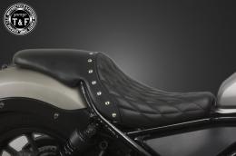 レブル250　スタッド付きガンファイターシート(ダイヤ)BK/BK