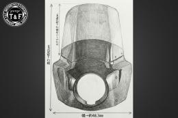 ドラッグスター400　フェアリングカウル(Ver3)マットブラック(HIGHクリアーシールド)