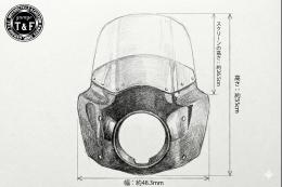 ドラッグスター400　フェアリングカウル(Ver3)ブラック(LOWクリアーシールド)