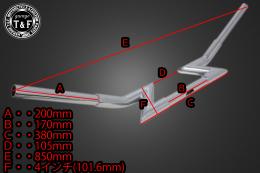 極太Zバーハンドル　4インチ(メッキ)25.4mm
