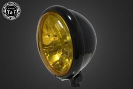 5.75インチLEDバルブベーツライト(オールブラック)イエローレンズ仕様+各種ステーSET