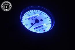 ドラッグスター400　機械式ミニスピードメーター(ホワイト)インジケーター内蔵(4TR専用カプラー付き)