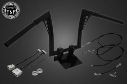 レブル250(2020〜2024年)ABS搭載モデル　極太バットマンハンドル　12インチ(ブラック)&ワイヤーセット