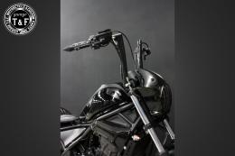 レブル250(2020〜2024年)ABS搭載モデル　極太バットマンハンドル　14インチ(ブラック)&ワイヤーセット