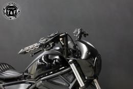 レブル250(2020〜2024年)ABS搭載モデル　極太バットマンハンドル　8インチ(ブラック)&ワイヤーセット