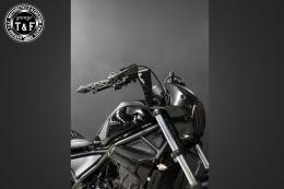 レブル250(2020〜2024年)ABS搭載モデル　極太バットマンハンドル　8インチ(ブラック)&ワイヤーセット