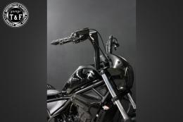 レブル250(2017〜2019年)ABS搭載モデル　極太バットマンハンドル　12インチ(ブラック)&ワイヤーセット