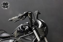 レブル250(2017〜2019年)ABS搭載モデル　極太バットマンハンドル　10インチ(ブラック)&ワイヤーセット